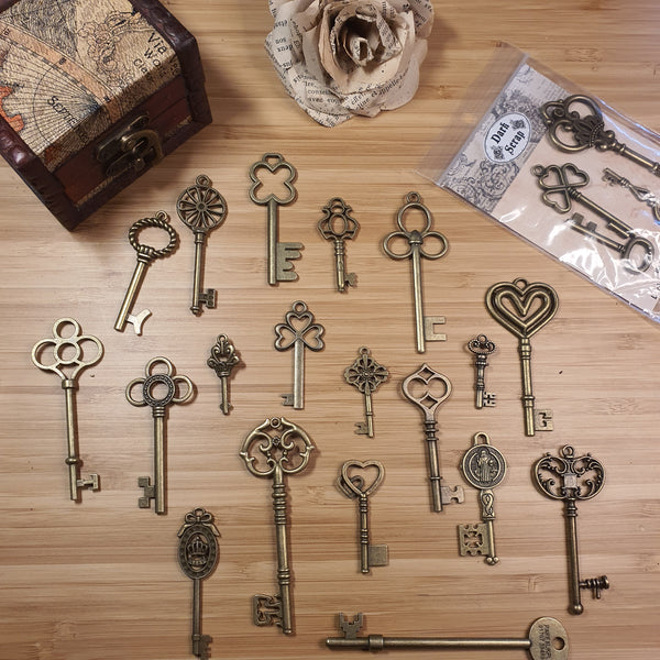 set de 4 clés antiques en métal