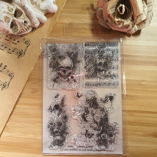 Tampon transparent tête de mort , gothique romantique & musique