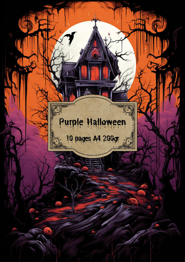 Papier scrapbooking Purple Halloween - version digitale