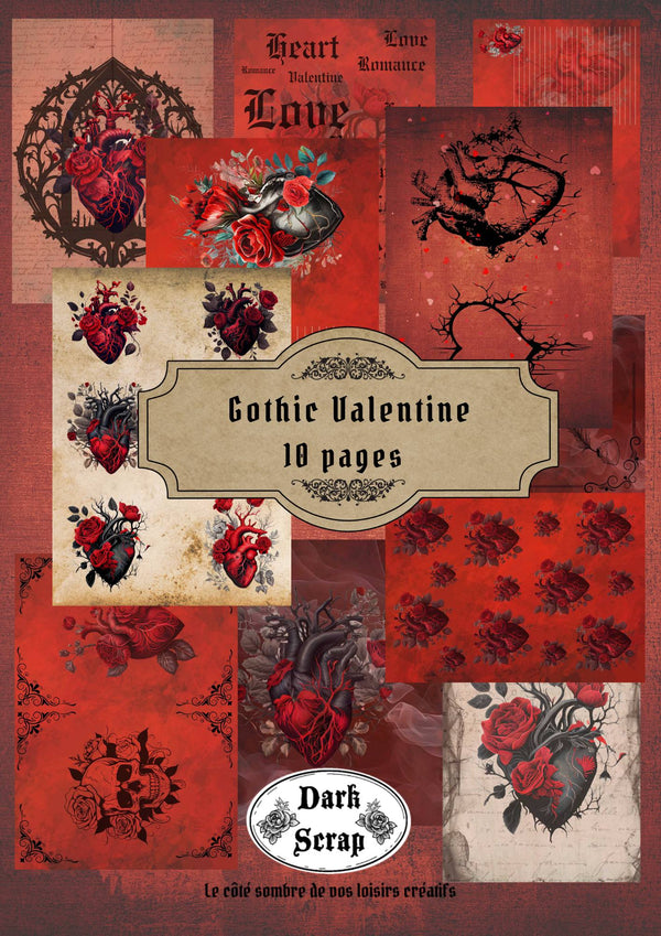 Papier scrapbooking Gothic Valentine - Version Digitale
