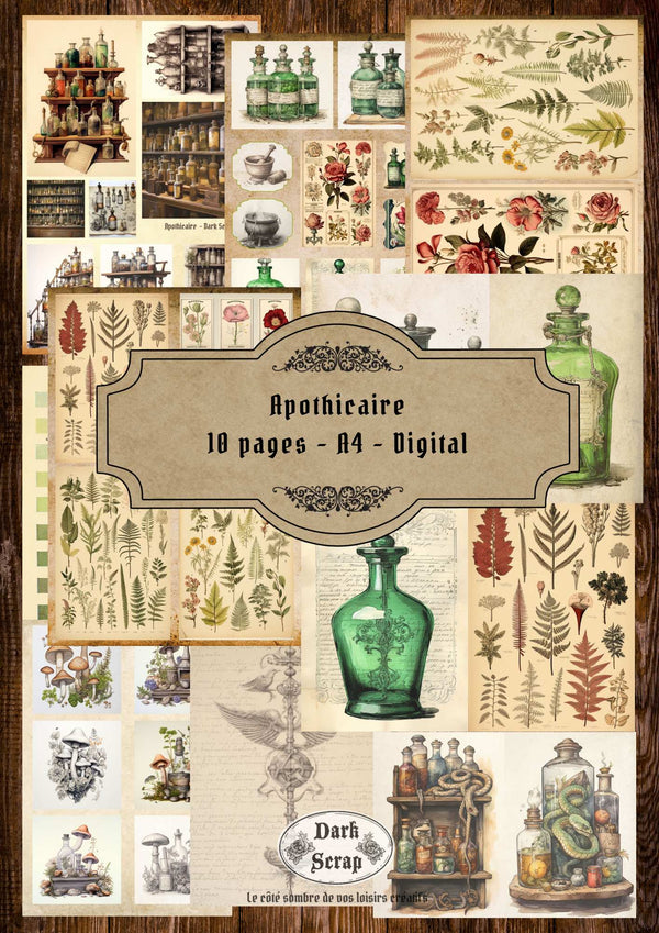 Papier scrapbooking Apothicaire - version numérique