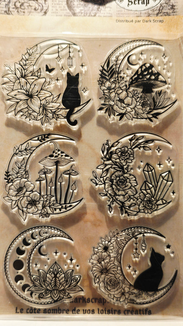 Tampon chat et lune - T166