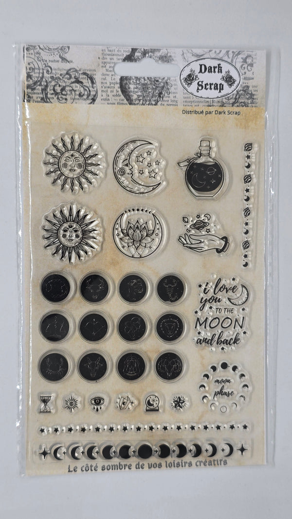 Tampon soleil, signes astrologiques phase de la lune- T140