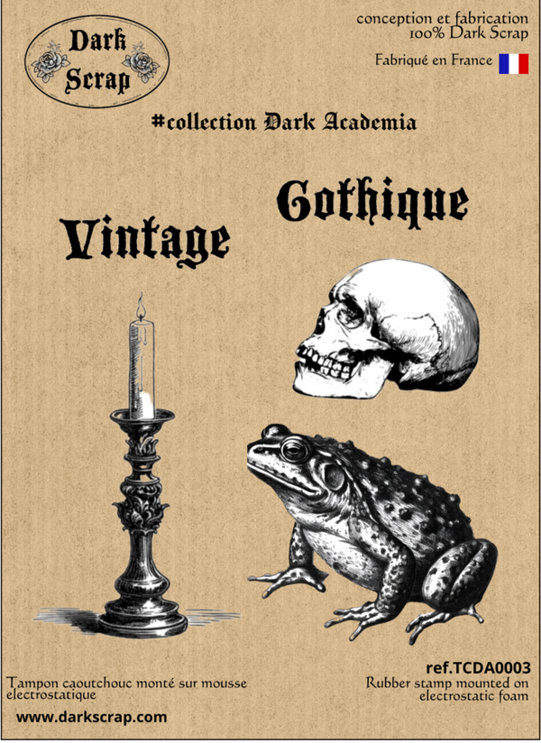 Tampons crâne, chandelier , crapaud Gothique Vintage Dark Academia - TCDA003