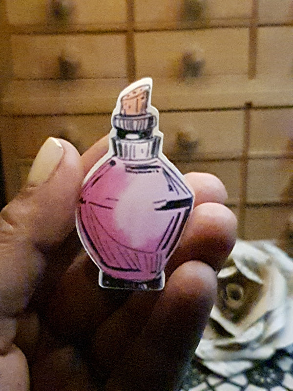 Stickers potion apothicaire rose
